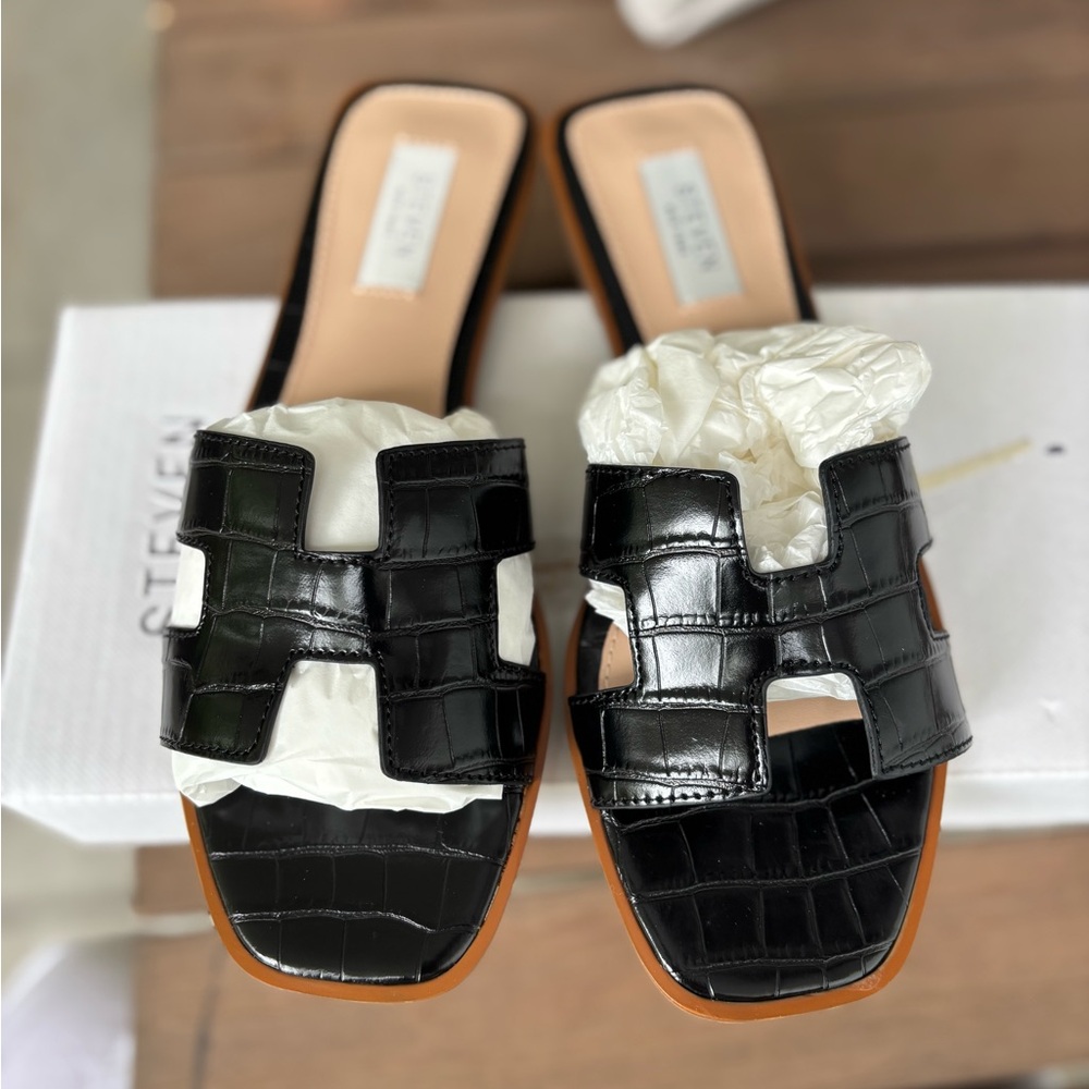 Steven New York Harlien Black Sandals